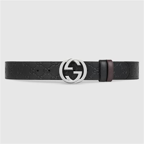 gucci black signature belt|reversible gucci signature belt price.